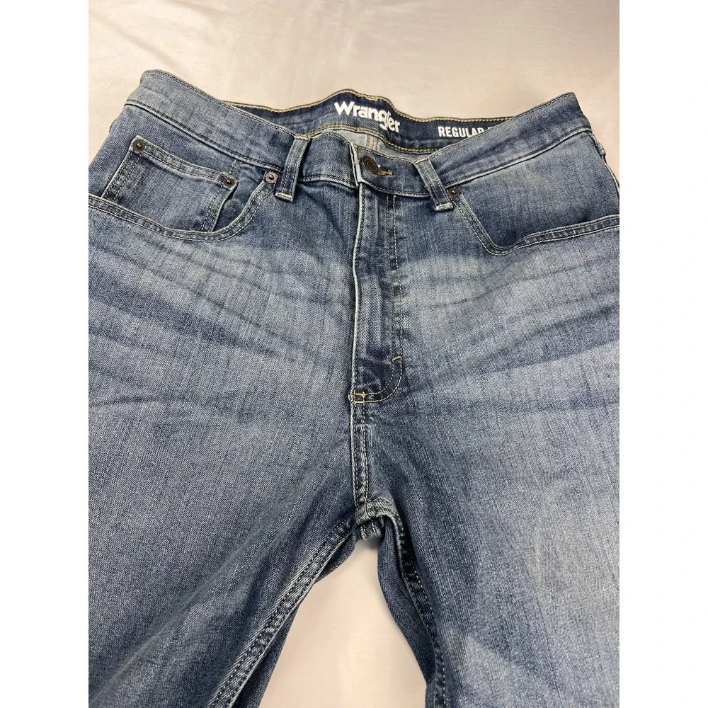 Wrangler Jeans 10MWZ Cowboy Cut Slim Straight Stone Blue Wash Western Mens 32x34